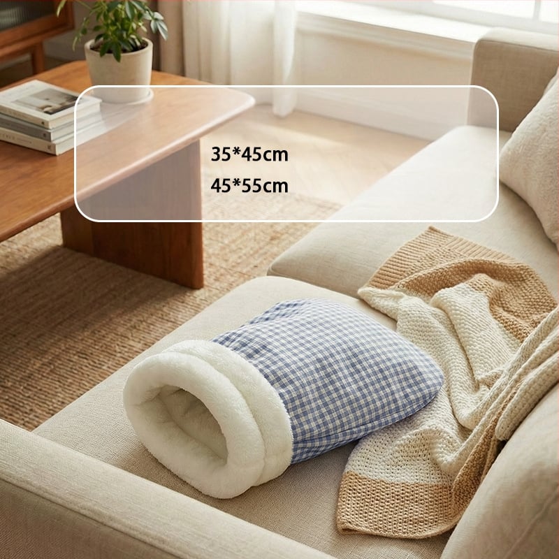 Φωλιά γάτας – κλειστή κατασκευή για θέρμη το χειμώνα, φλανελ υλικό, εσωτερική χρήση, κατάλληλο για μικρές έως μεσαίες γάτες, αποσπώμενο και πλενόμενο