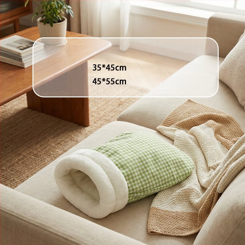 Φωλιά γάτας – κλειστή κατασκευή για θέρμη το χειμώνα, φλανελ υλικό, εσωτερική χρήση, κατάλληλο για μικρές έως μεσαίες γάτες, αποσπώμενο και πλενόμενο