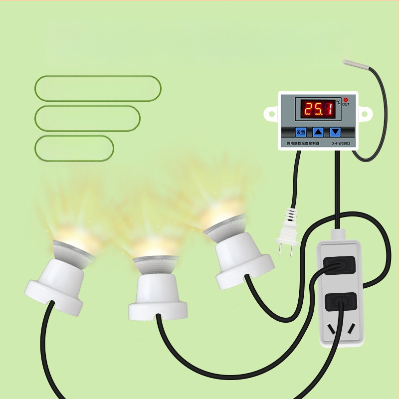 Λυχνία θέρμανσης κοτόπουλων με αυτόματο θερμοστάτη για σταθερή θερμοκρασία σε κουτί εκτροφής