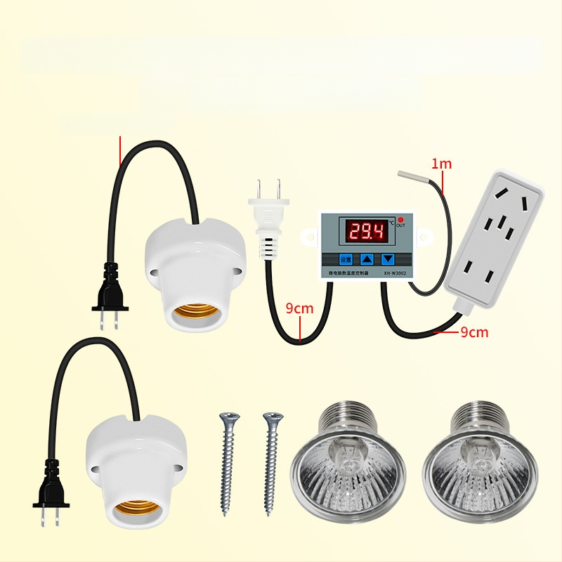 Λυχνία θέρμανσης κοτόπουλων με αυτόματο θερμοστάτη για σταθερή θερμοκρασία σε κουτί εκτροφής