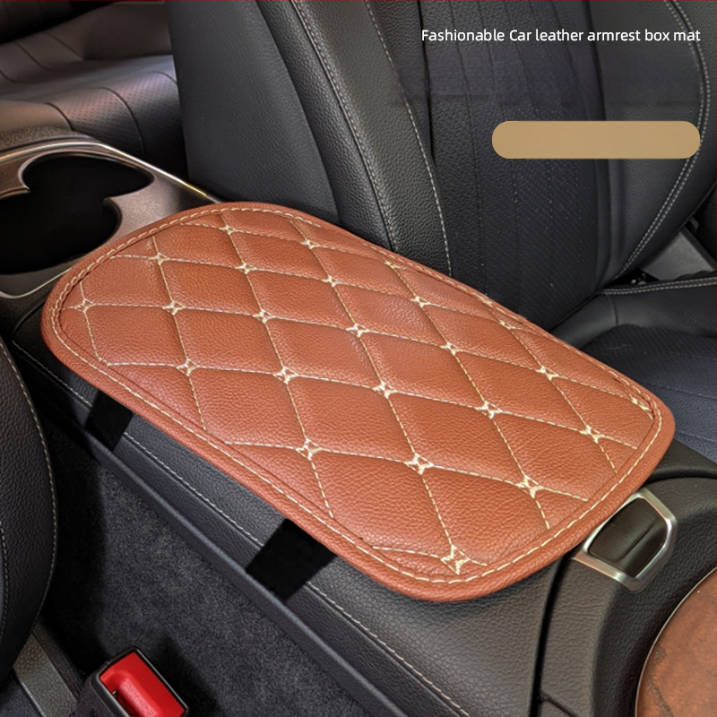 Covoraș din piele brodat pentru cotiera auto, Model SJ-PGFSX, Potrivire generală, Greutate 0.07 kg, Personalizabil