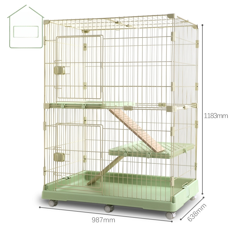 Κλουβί για κουνέλια με πολλά επίπεδα, εσωτερική χρήση, μάρκα Chuangyi, κατασκευή από συνδυασμό πλαστικού και μεταλλικού καλωδίου