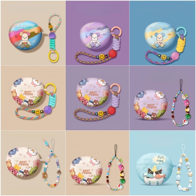 Carcasă pentru Huawei FreeBuds 5i/6i – stil clip, personaj desen animat cu stele, TPU moale, finisaj spray