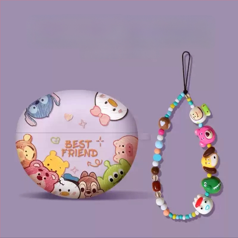 Carcasă pentru Huawei FreeBuds 5i/6i – stil clip, personaj desen animat cu stele, TPU moale, finisaj spray