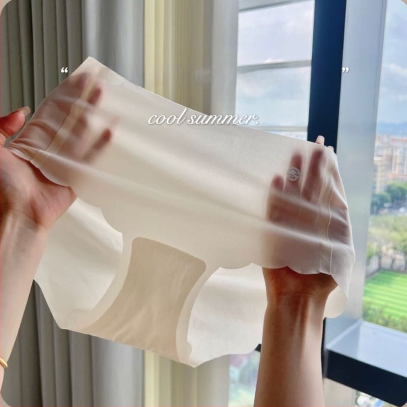 Ženske gaćice od Ice Silk, srednji struk, ultra tanke, prozračne, s pamukom u području prepona