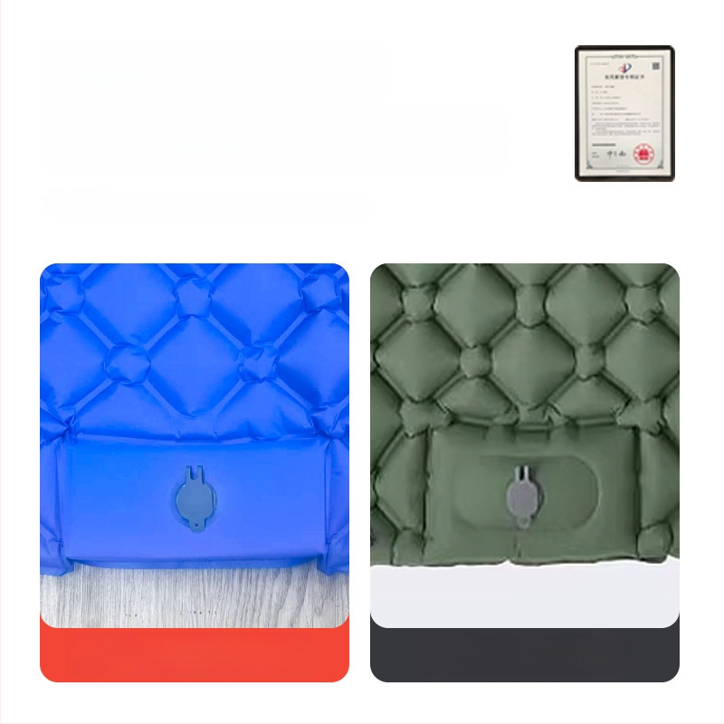 Φουσκωτό στρώμα κάμπινγκ με πόδι για φούσκωμα, TPU διαμαντοειδούς σχεδιασμού και ενσωματωμένη μαξιλαροθήκη, για 1 άτομο, 600 g