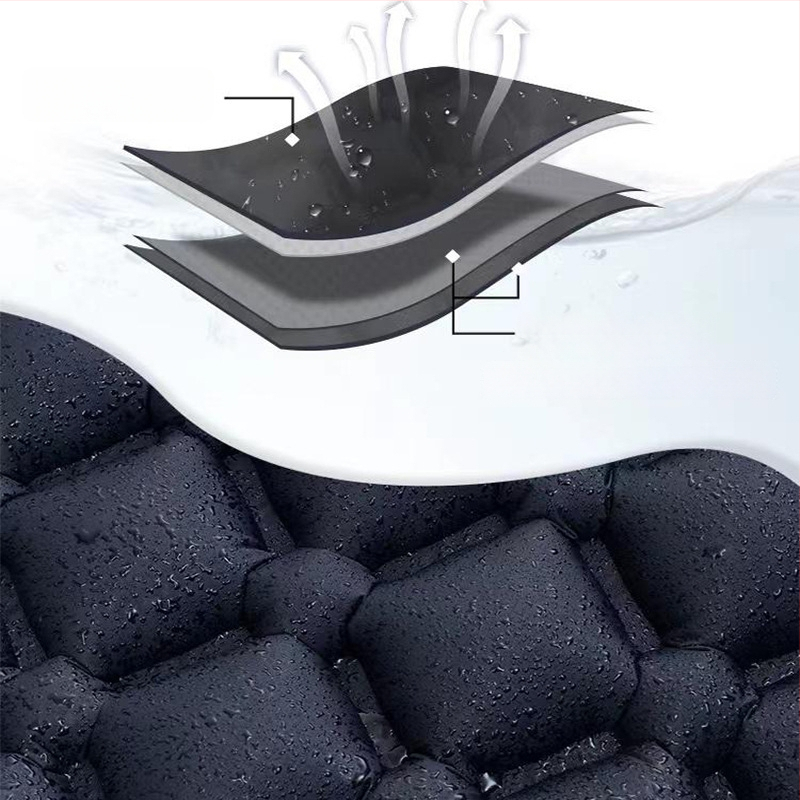 Φουσκωτό στρώμα κάμπινγκ με πόδι για φούσκωμα, TPU διαμαντοειδούς σχεδιασμού και ενσωματωμένη μαξιλαροθήκη, για 1 άτομο, 600 g