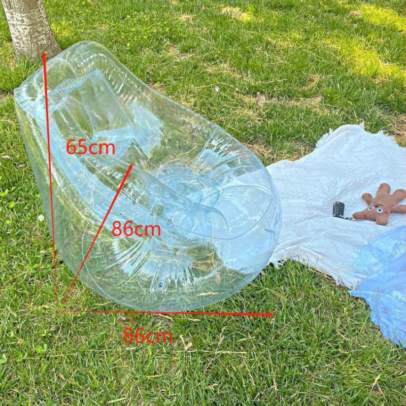 Áttetsző felfújható kanapé a hálószoba és az erkély számára — fotó kellék