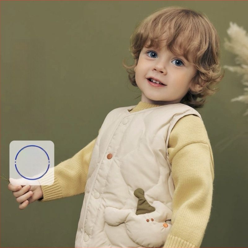 Detská vesta z páperia, bez rukávov, 95% páperia, podšívka bavlna, vonkajšia bavlna, bez kapucne, jar 2025