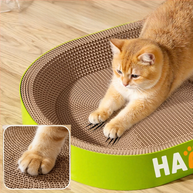 Placă de zgâriere pentru pisici cu vizuină rotundă din hârtie ondulată