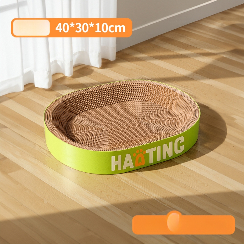 Placă de zgâriere pentru pisici cu vizuină rotundă din hârtie ondulată