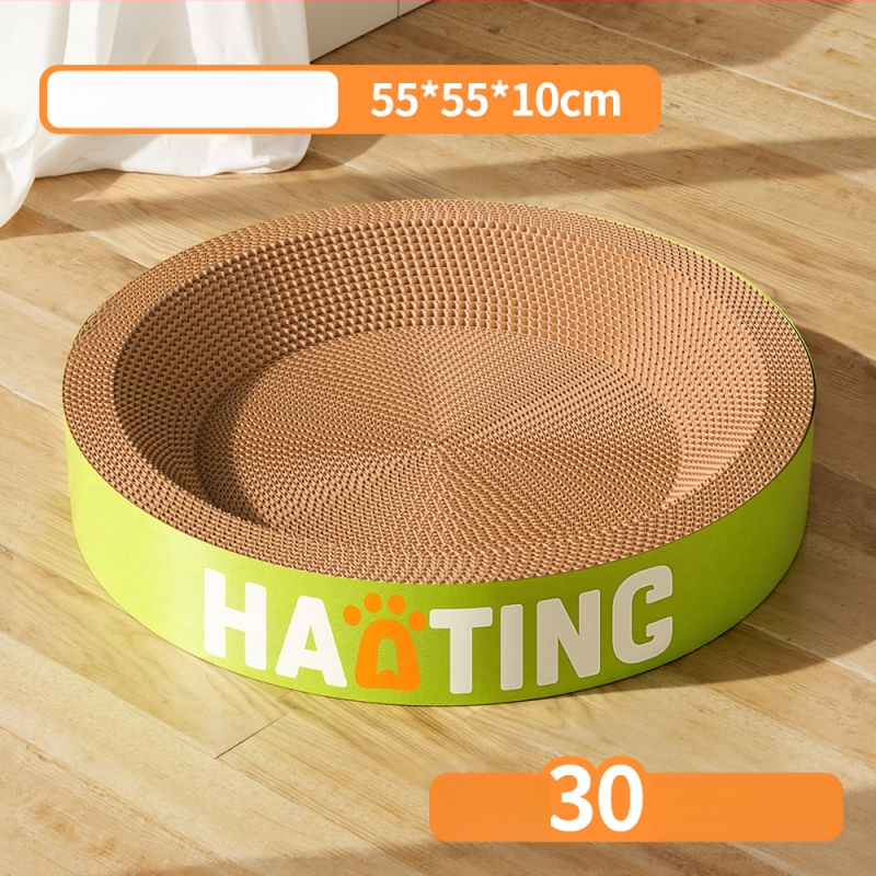 Placă de zgâriere pentru pisici cu vizuină rotundă din hârtie ondulată