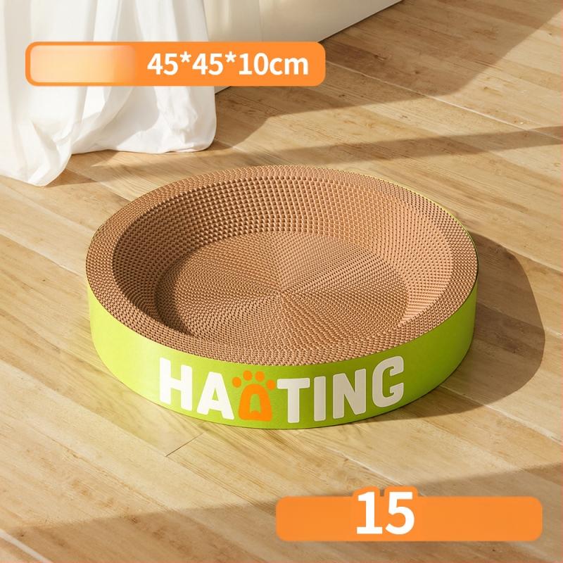 Placă de zgâriere pentru pisici cu vizuină rotundă din hârtie ondulată