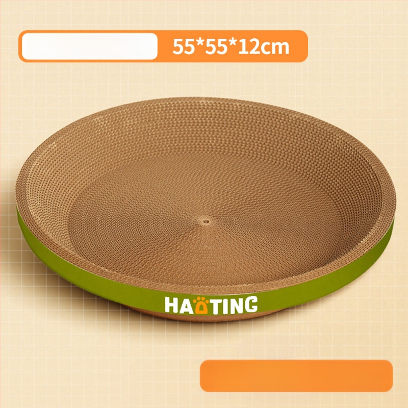 Placă de zgâriere pentru pisici cu vizuină rotundă din hârtie ondulată