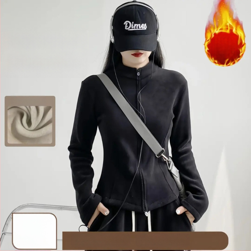 Ζακέτα φλίς με κουκούλα, ριγέ μοτίβο, επένδυση πολυεστέρα