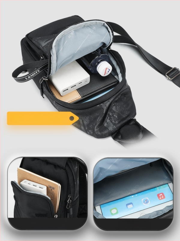 Nova muška crossbody torba, vodootporna, s više pretinaca, velik kapacitet, moderan i visokokvalitetan stil