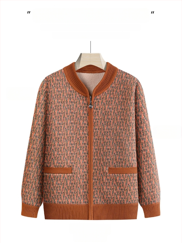 Női téli kardigán kabát kockás mintával, gyapjú‑poliészter keverék, legfeljebb 30% poliészter, 2025 tavaszi kiadás, elegáns városi stílus, hosszúság 50–65 cm