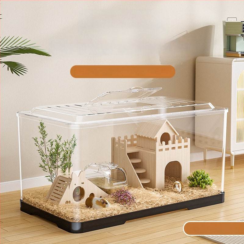 Κλουβί χαμστερ — ορθογώνιο πλαστικό κλουβί, εξαερίζεται, φορητό, εύκολο στον καθαρισμό.