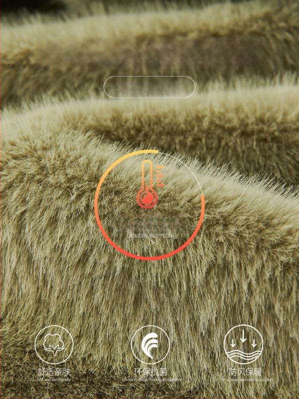 Idős nőknek készült külső ruházat, kétoldalas műszőr és bőrrel integrált, középhosszú 65–80 cm, virágos mintázat, 95% poliészter, elegáns stílus