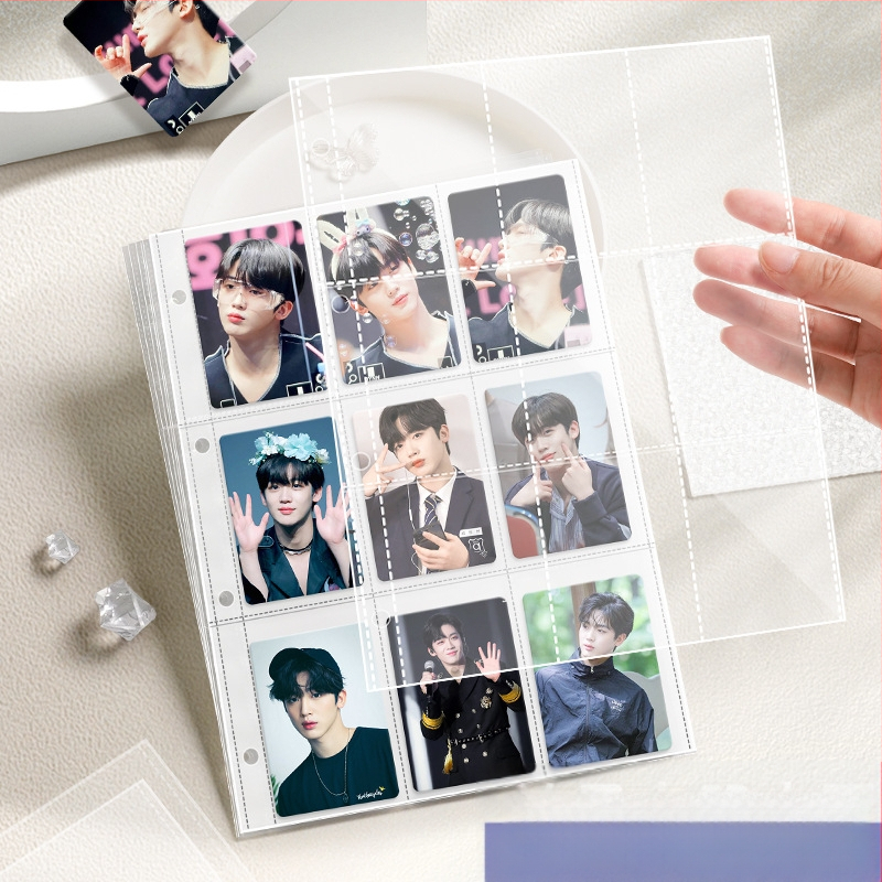 Vastagított kártyaalbum kilenc mezős belső oldalakkal képeslapok és jegyek tárolására