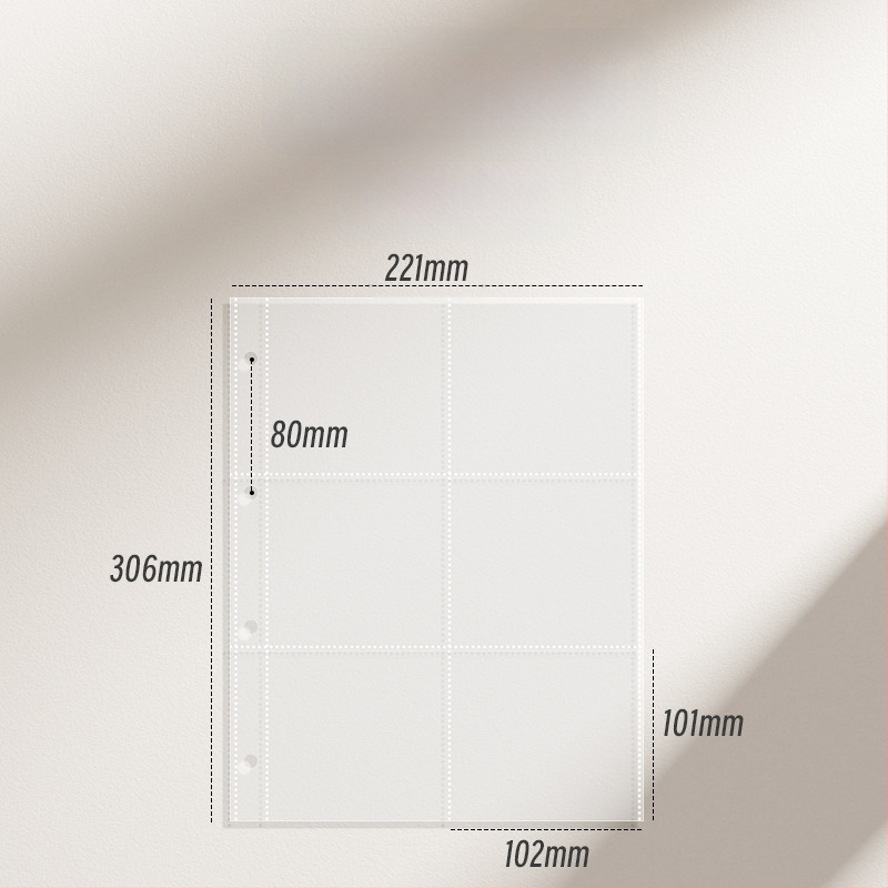 Vastagított kártyaalbum kilenc mezős belső oldalakkal képeslapok és jegyek tárolására