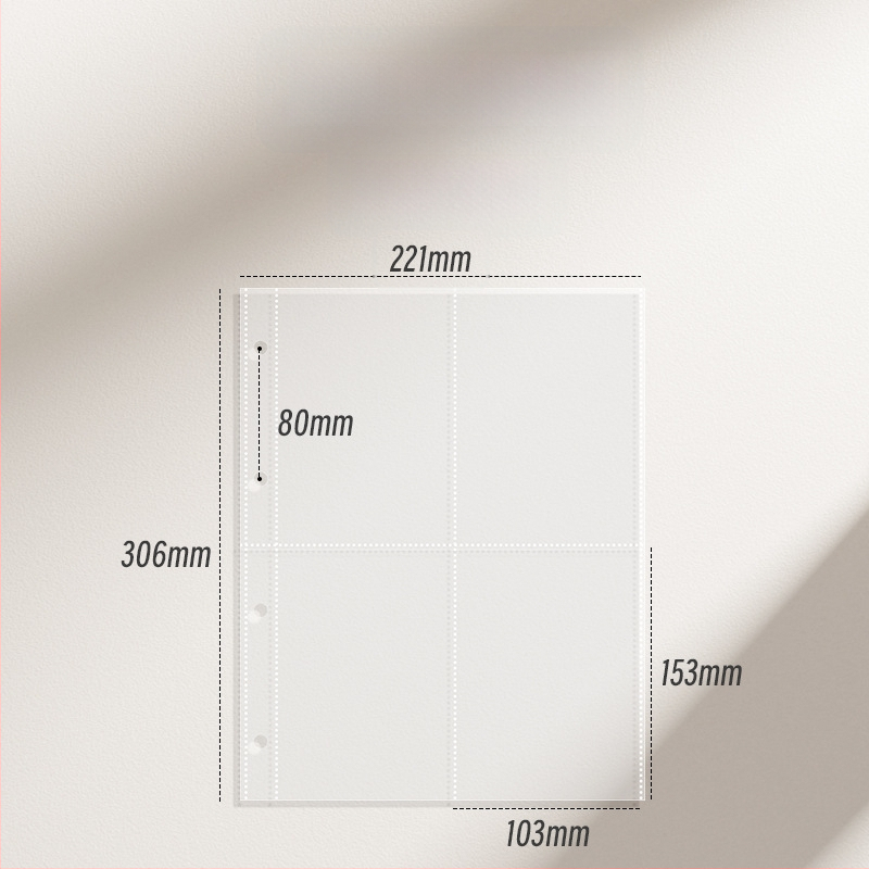 Vastagított kártyaalbum kilenc mezős belső oldalakkal képeslapok és jegyek tárolására