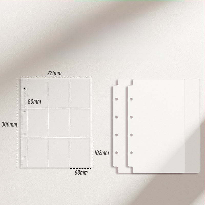 Vastagított kártyaalbum kilenc mezős belső oldalakkal képeslapok és jegyek tárolására