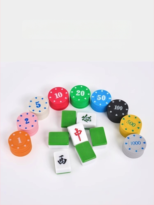 Τσιπ για Mahjong και αίθουσες παιχνιδιών - Τέξας Hold'em πιόνια πόκερ, PS πλαστικό, μάρκα Bairuo, κωδικός 222, προέλευση Ningbo, Zhejiang