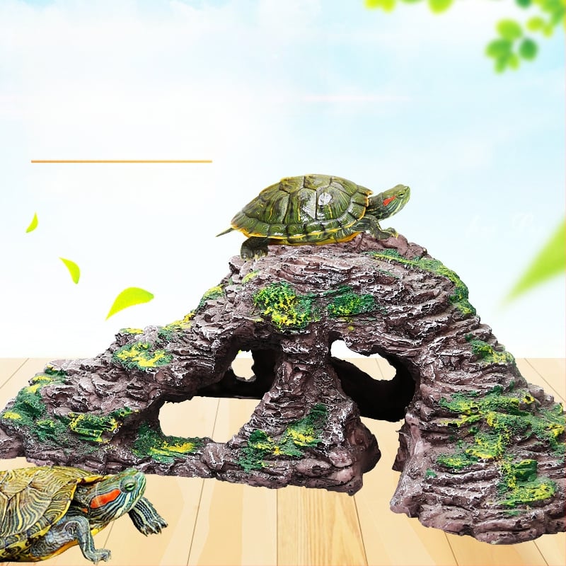 Platforma na slnenie želvy s plávajúcim ostrovom – živica, dekoratívny kameň pre akvárium, suchá krajina, zlepšenie priestorového vnímania