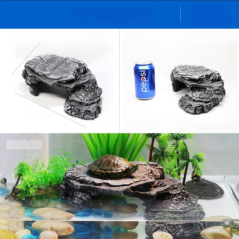 Platforma na slnenie želvy s plávajúcim ostrovom – živica, dekoratívny kameň pre akvárium, suchá krajina, zlepšenie priestorového vnímania