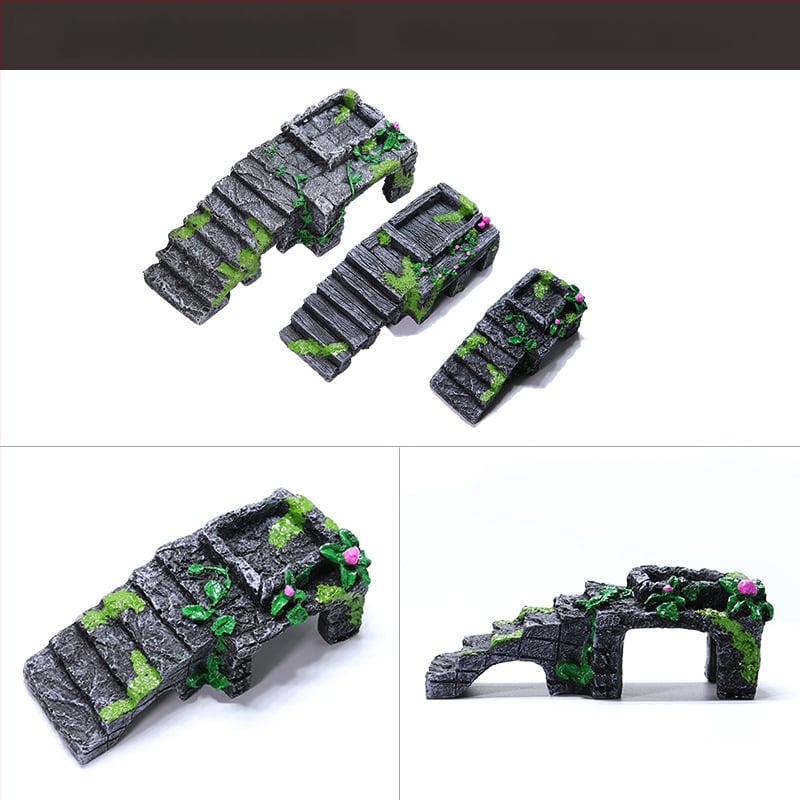 Platforma na slnenie želvy s plávajúcim ostrovom – živica, dekoratívny kameň pre akvárium, suchá krajina, zlepšenie priestorového vnímania