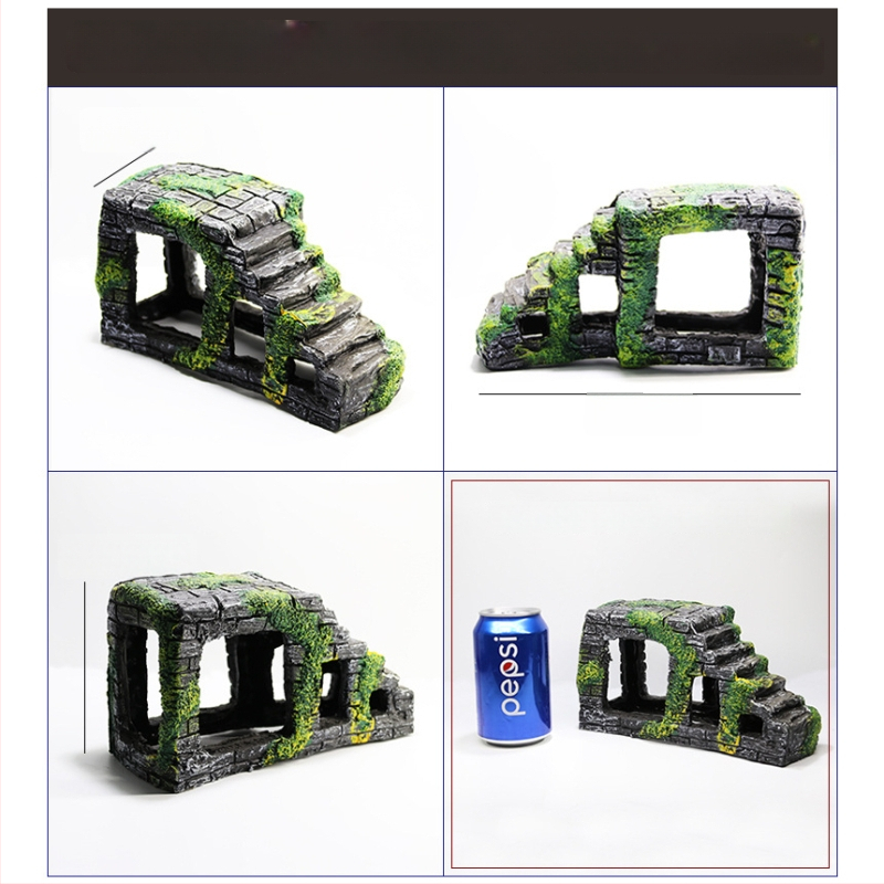 Platforma na slnenie želvy s plávajúcim ostrovom – živica, dekoratívny kameň pre akvárium, suchá krajina, zlepšenie priestorového vnímania