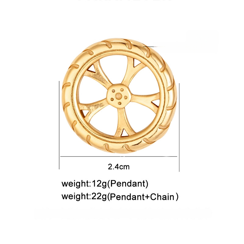 Колие от титановата стомана в стил Ins със геометрична висулка 38778, електроплатиране, лято 2024
