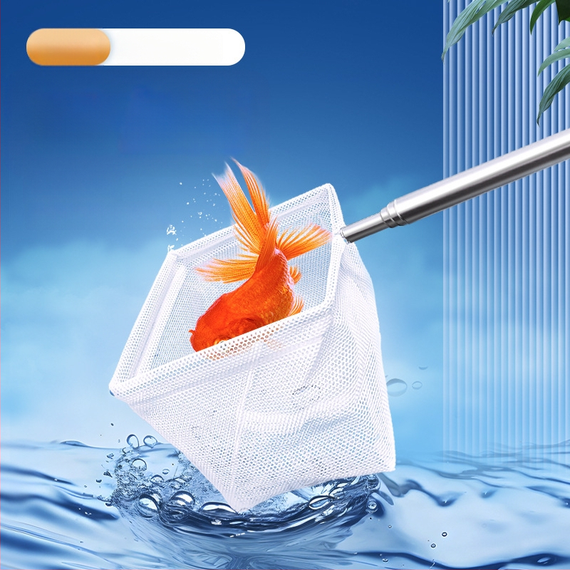 Rozsdamentes acélból készült teleszkópos akváriumi háló, sűrű hálóval, halak és teknősök számára