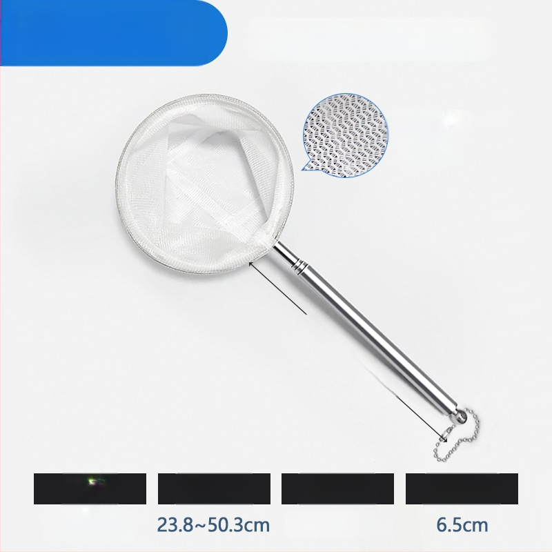 Rozsdamentes acélból készült teleszkópos akváriumi háló, sűrű hálóval, halak és teknősök számára