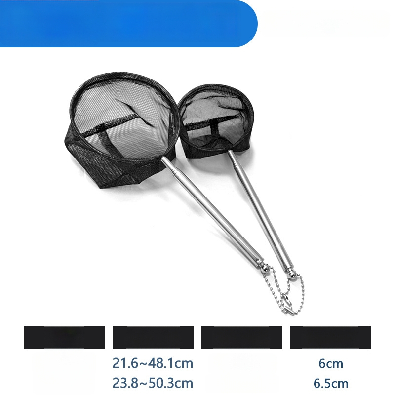 Rozsdamentes acélból készült teleszkópos akváriumi háló, sűrű hálóval, halak és teknősök számára