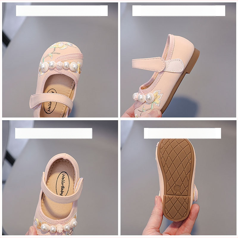 Nove Hanfu cipele za djevojčice, kineskog stila, dječje cipele od mikrovlaknastog kože, Velcro zatvarač, izvezeni, mekana potplat