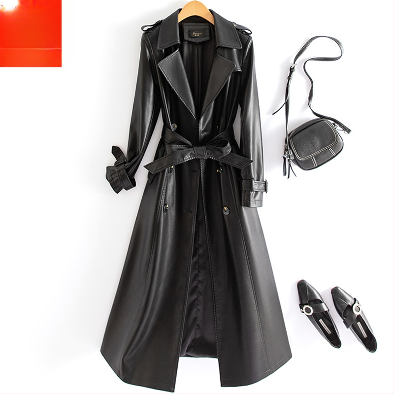 Emanko jachetă din piele artificială pentru femei, croială slim, mâneci lungi, guler tip sacou, închidere cu trei nasturi