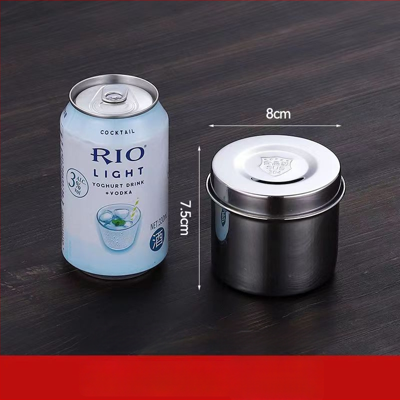 304 rozsdamentes acél minta doboz, kerek, mikrohullámú sütőben használható, 500 darab