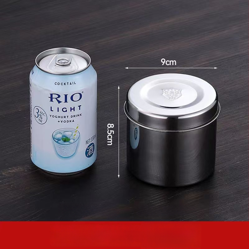 304 rozsdamentes acél minta doboz, kerek, mikrohullámú sütőben használható, 500 darab