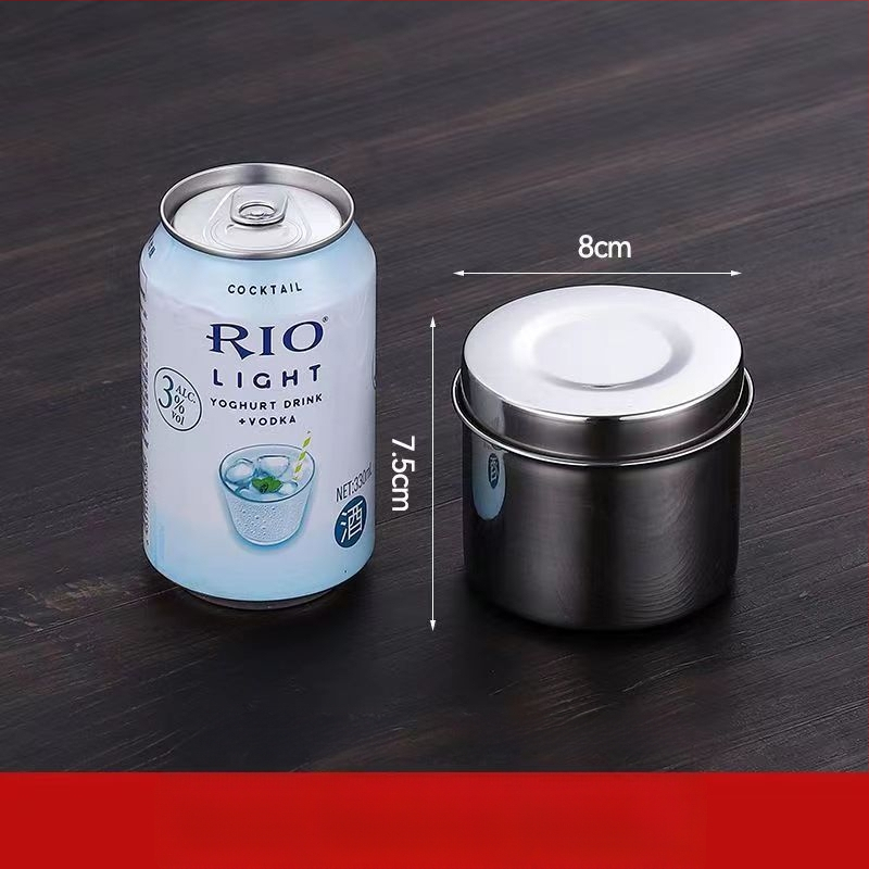 304 rozsdamentes acél minta doboz, kerek, mikrohullámú sütőben használható, 500 darab