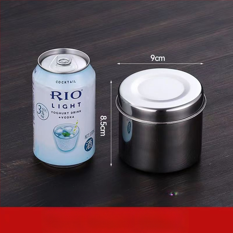 304 rozsdamentes acél minta doboz, kerek, mikrohullámú sütőben használható, 500 darab