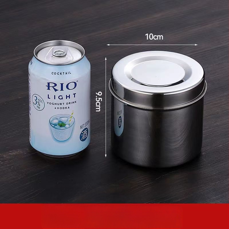 304 rozsdamentes acél minta doboz, kerek, mikrohullámú sütőben használható, 500 darab