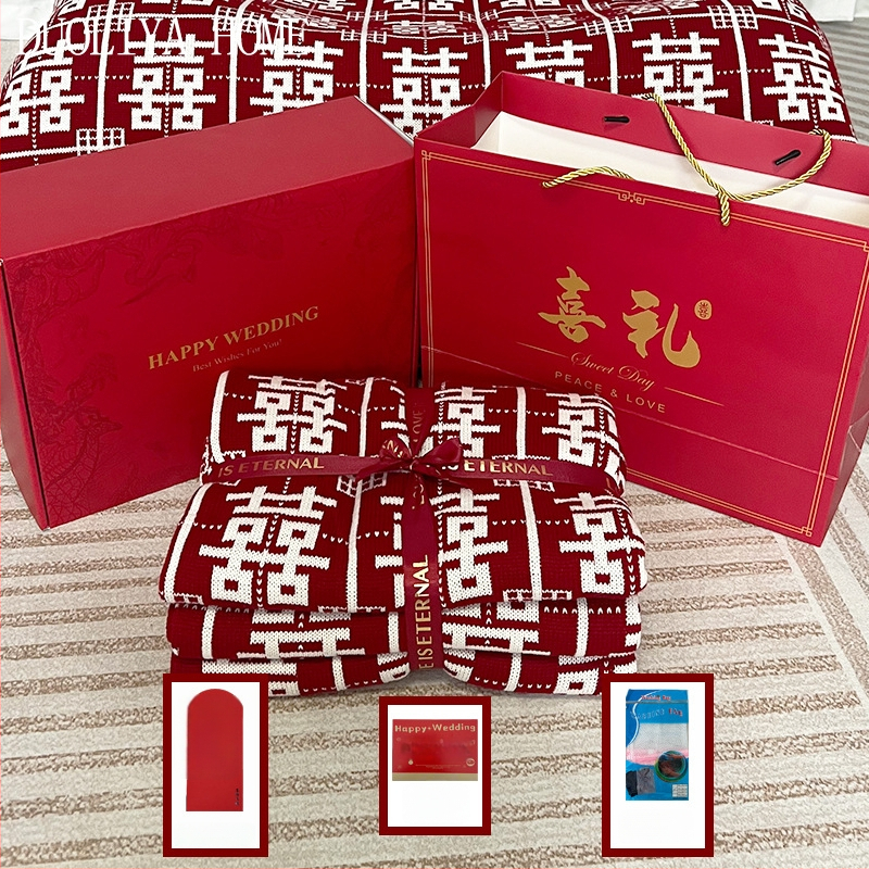 Cuvertură de nuntă din fibre acrilice, 500-799 g, potrivită pentru toate sezoanele, cuvertură din fir