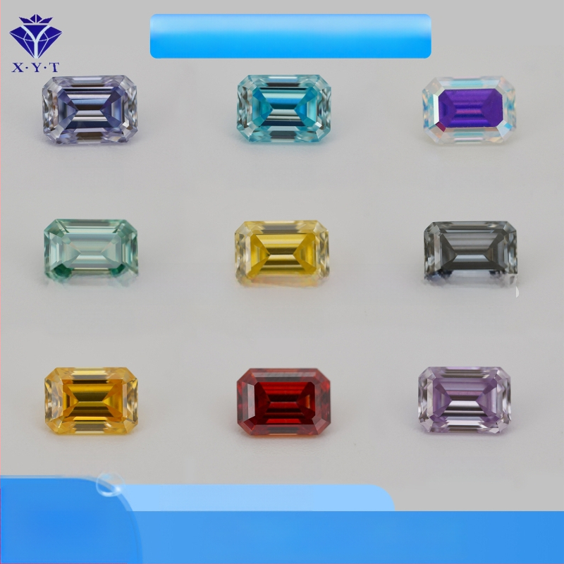 Xing Yong Tai Moissanite emerald-cut ορθογώνιος ελεύθερος λίθος, διαύγεια VVS, γυαλισμένος, τεχνητός πολύτιμος λίθος
