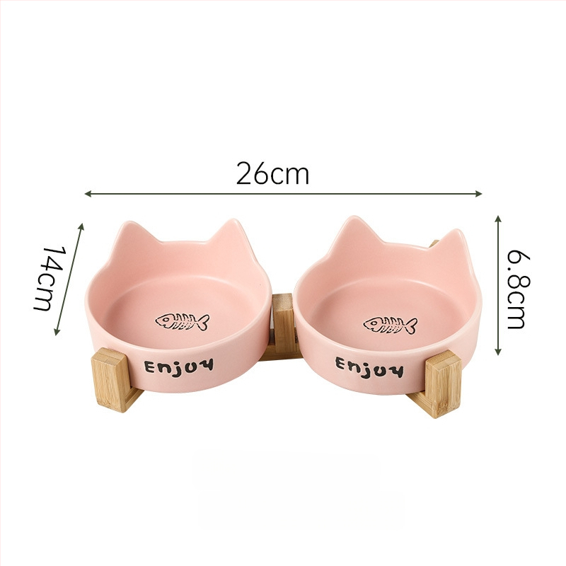 Κεραμικό μπολ φαγητού και νερού για γάτες με σχέδιο κατά της ανατροπής, μπολ γάτας ιδιωτικής μάρκας