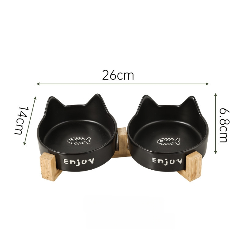 Κεραμικό μπολ φαγητού και νερού για γάτες με σχέδιο κατά της ανατροπής, μπολ γάτας ιδιωτικής μάρκας