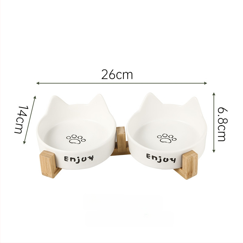 Κεραμικό μπολ φαγητού και νερού για γάτες με σχέδιο κατά της ανατροπής, μπολ γάτας ιδιωτικής μάρκας