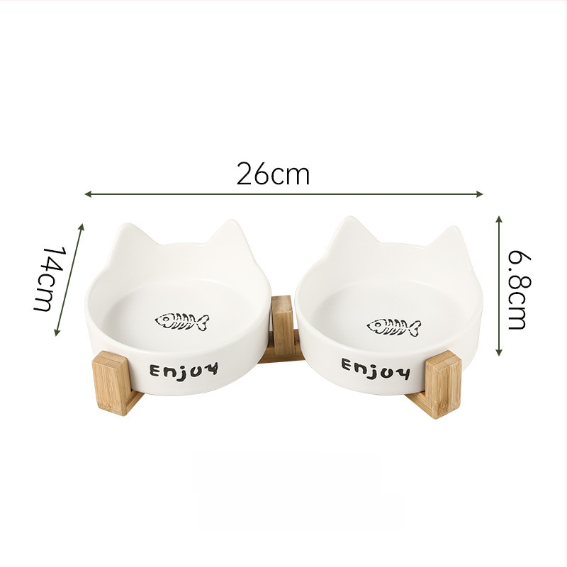 Κεραμικό μπολ φαγητού και νερού για γάτες με σχέδιο κατά της ανατροπής, μπολ γάτας ιδιωτικής μάρκας