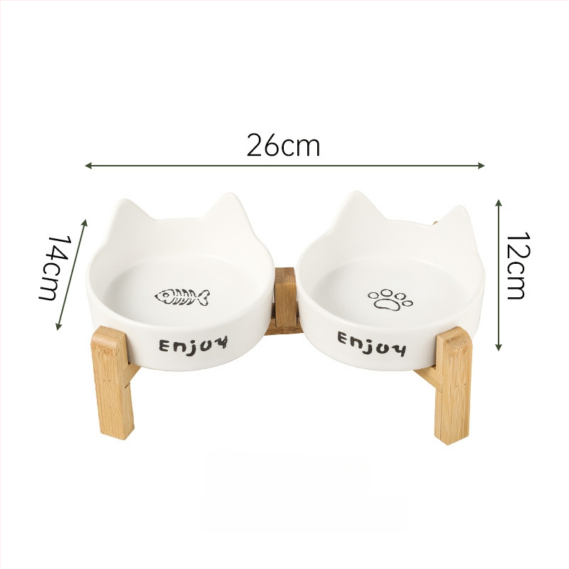 Κεραμικό μπολ φαγητού και νερού για γάτες με σχέδιο κατά της ανατροπής, μπολ γάτας ιδιωτικής μάρκας